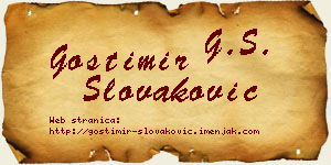 Gostimir Slovaković vizit kartica